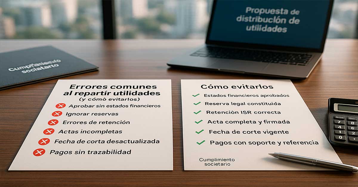 distrbucion de utilidades en una sociedad anonima errores comunes
